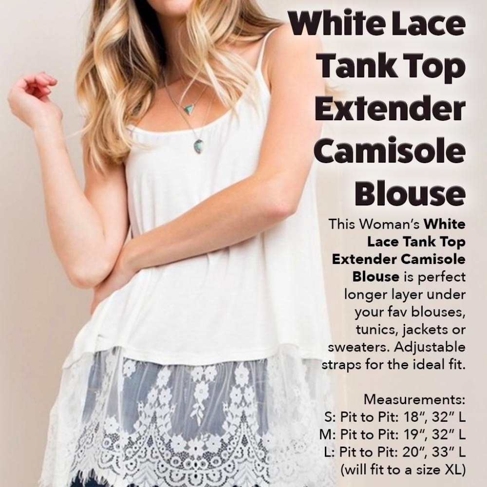 Tank Top Extender Camisole Blouse ~ White Lace